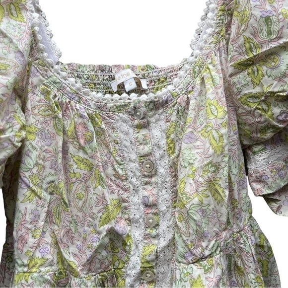 Anthropologie Love The Label Boho Cottagecore Floral Puff Sleeve Mini Dress S - Picture 9 of 13